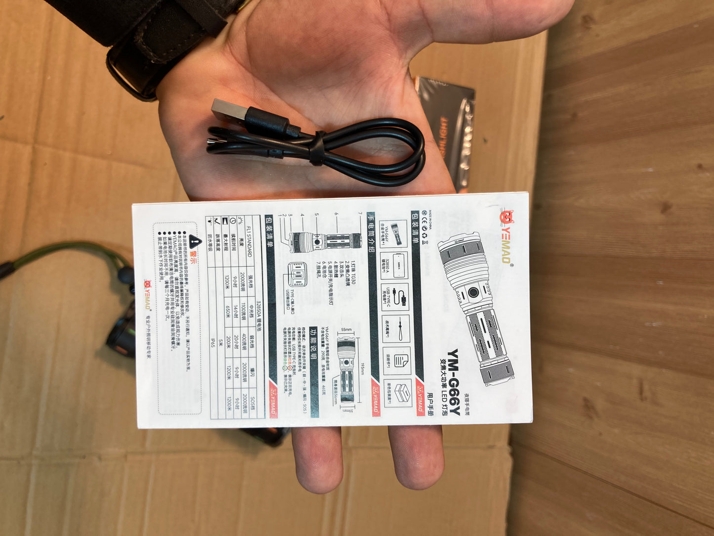 Yemao Rechargeable Led Flashlight-Torch YM-G66Y