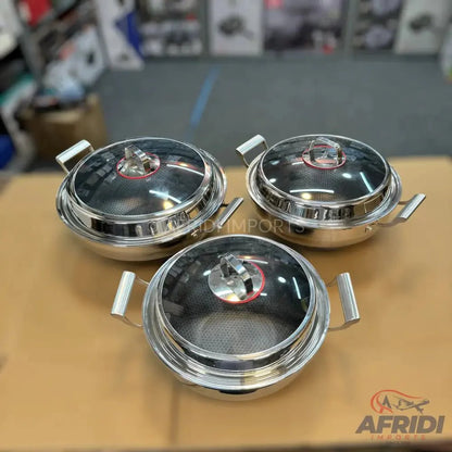 Laser Crafted Honeycomb Karahi with Lid