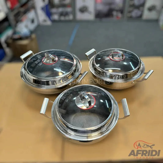 Laser Crafted Honeycomb Karahi with Lid