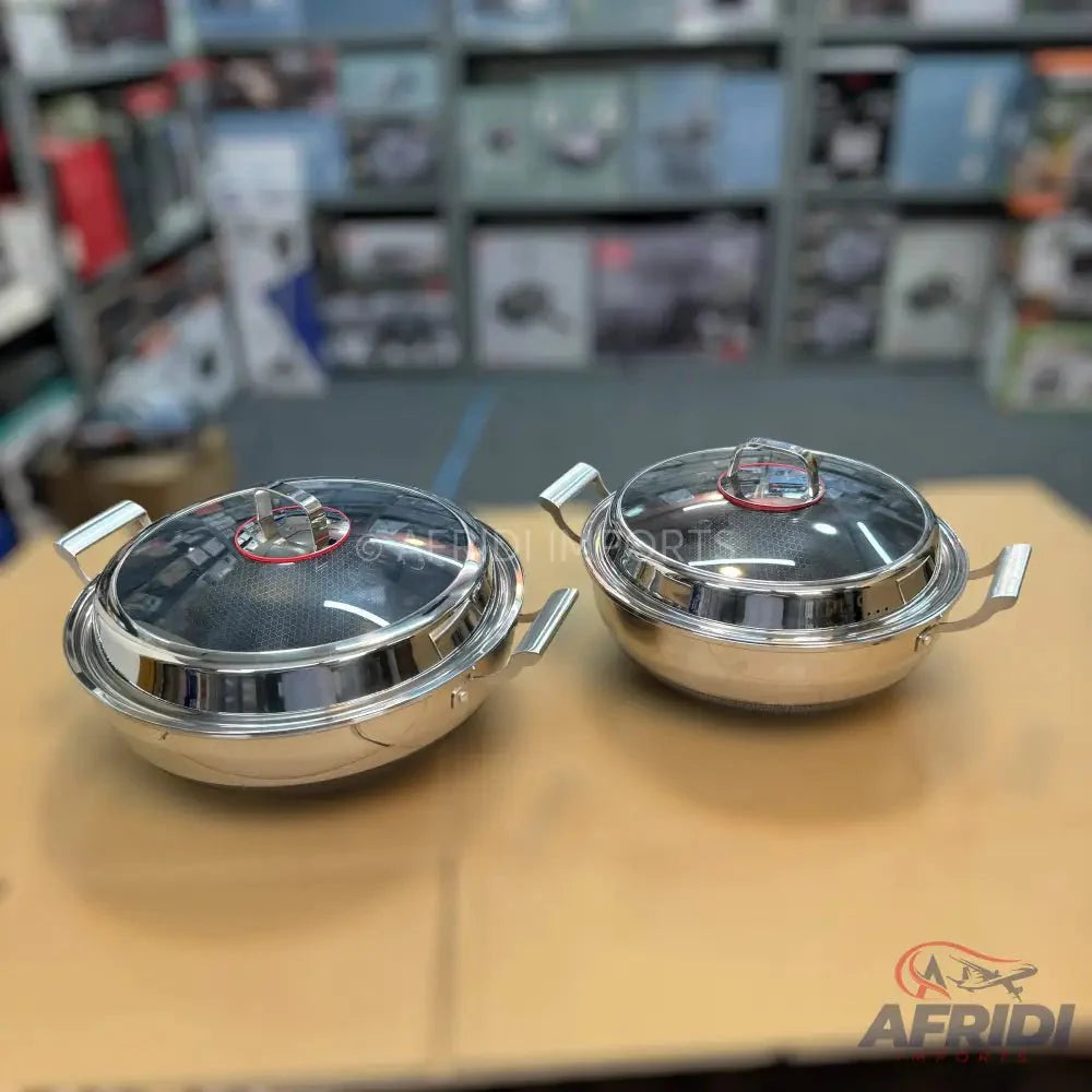 Laser Crafted Honeycomb Karahi with Lid