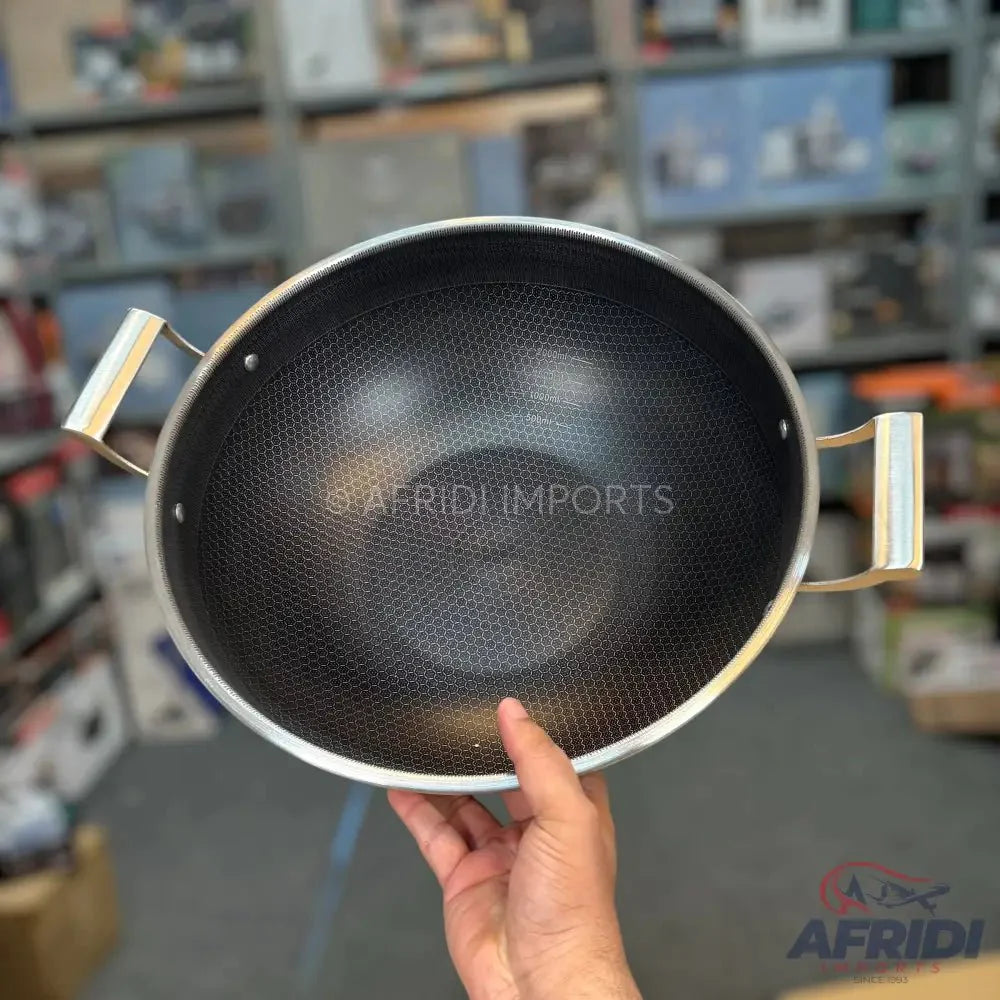 Laser Crafted Honeycomb Karahi with Lid